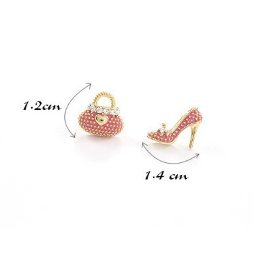 Red Purse and High Heel Stud Earrings - Picture 6 of 7